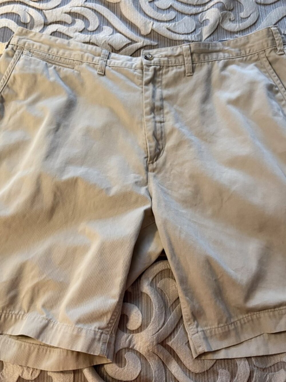 Polo Ralph Lauren Mens Classic Tan Khaki Chino Shorts Cotton Twill Flat Front 42 - Picture 4 of 13